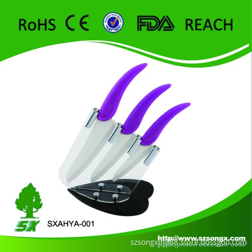 Wholesale Price 4-Piece Ceramic Knife Set With Colorful Plastic Handle